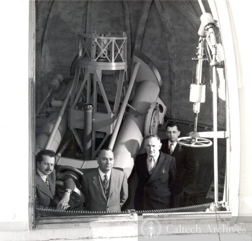 Jesse Greenstein (left), Fritz Zwicky (third from left) and others in ...