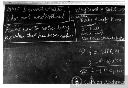 Richard Feynman's blackboard at time of his death