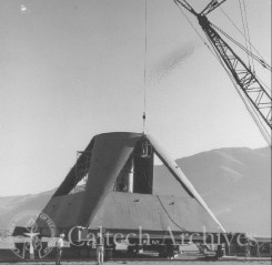 130-foot radio telescope pedestal construction