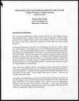 Preparing for your exploration of the future, commencement address, Cal Poly Pomona (Pomona, CA) (27 items)