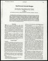 Sun powered aircraft designs, Journal of Aircraft Vol. 20, No. 6 (7 items)