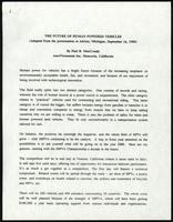 The future of human powered vehicles, International Human Powered Vehicle Association(Adrian, MI) (53 items)