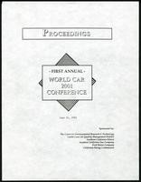 Future transportation growth in a constrained environment, World Car Conference (Riverside, CA) (9 items)