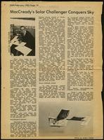 MacCready's Solar Challenger conquers sky, Sun (2 items)
