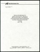 Hearing of the Subcommittee on toxic substances, environmental oversight, research and development committee.... (145 items)