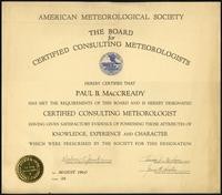 American Meteorlogical Society, the Board for Certified Consulting Meteorologists certificate (1 item)