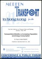 Transportation/Mobility vs increasing population and energy consumption, Modern transport in Hong Kong for the...(38 items)