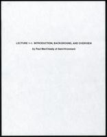 Lecture 1-1: introduction, background and overview by Paul MacCready of Aerovironment (19 items)