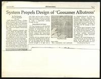 System propels design of 'Gossamer Albatross', Computerworld (2 items)