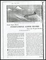 Uncle Sam's third international glider record since the Wright Brothers, Soaring (3 items)
