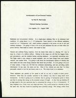 Aerodynamics of low-powered vehicles, National Soaring Convention (Los Angeles, CA) (15 items)