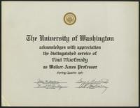University of Washington, Walker Ames Professor certificate (1 item)
