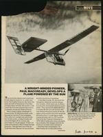 A Wright-minded pioneer, Paul MacCready, develops a plane powered by the sun, People (2 items)