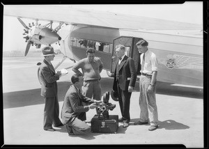 Richfield plane to photograph eclipse, Southern California, 1930