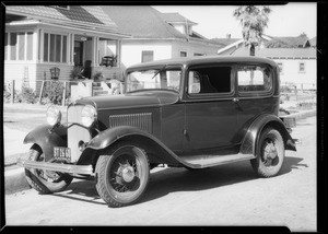 Ford Tudor sedan, Esther P. Chadbourn, Southern California, 1933