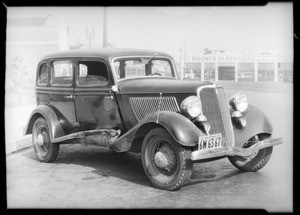 Ford sedan, W.H. Garrison, owner, Southern California, 1934