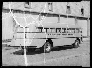 Placentia Union School District bus, Southern California, 1935