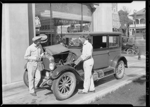 Pontiac car and Pennzoil, Southern California, 1926