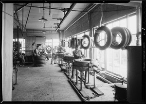 Exterior of building and retread department, Southern California, 1932