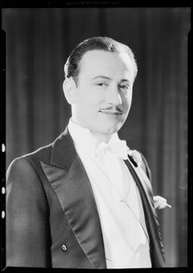 Portrait in full dress suit, Jack Chefé, model, Southern California, 1931