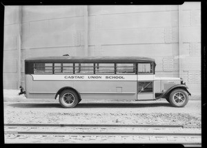 Castaic Union High School bus - Seal Beach & San Jacinto, Southern California, 1932