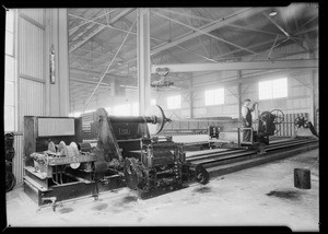 Pipe wrapping machine, Southern California, 1931