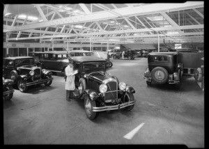 Interior of service department, Pelton Motor Car Co., Southern California, 1929