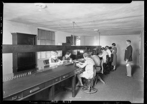 Switchboard at Crown Hill, Yellow Cab Company, Southern California, 1925