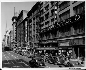 Looking along the busy streets of downtown along Broadway