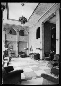 Lobby of Irving Hotel, Southern California, 1931