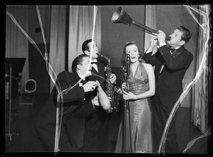 Burns, Dosey, Webber, and Eberle at microphone, Southern California, 1935