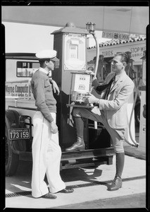 Pumps at new Union station, Westwood, Los Angeles, CA, 1933