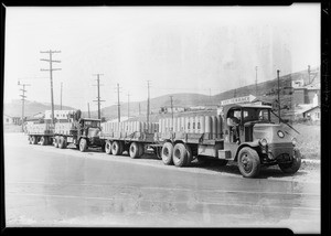 Trucks & trailers - big shipment of El Rey Roofing, Southern California, 1929