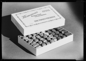 Box of assorted chocolates, Southern California, 1933