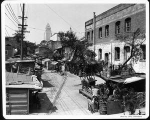 A view of a street in Olvera Street