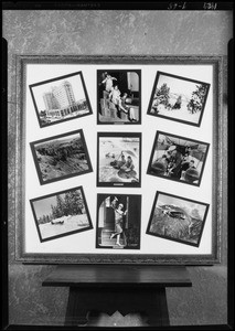 Group of photographs in frame, Southern California, 1929