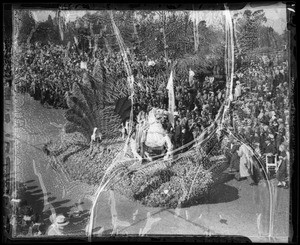 Joan of Arc float in Rose Parade, Pasadena, CA, 1936