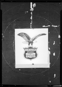 Board poster and eagle, Southern California, 1935