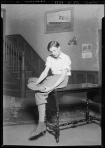 Underwood & young boy, Southern California, 1927