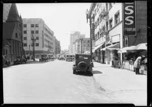 Intersection of 8th Street between Hope and Flower Streets, Los Angeles, CA, 1932