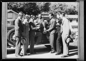 Cup presentation, Pennzoil, Southern California, 1931