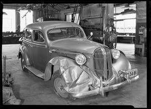 1938 Plymouth Sedan, R. A. Fuller owner, A1 Auto Works, 3715 South Broadway Place, Los Angeles, CA, 1940