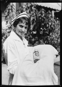Nurse and 'oiler', Southern California, 1929