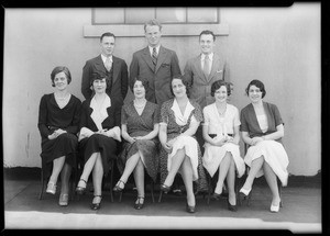 Girls and men group, Los Angeles, CA, 1931
