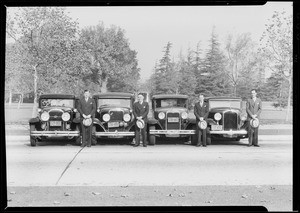 Salesmen and cars, West American Insurance, Southern California, 1932