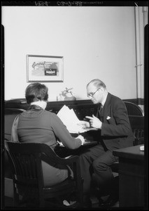 Sales manager sending telegram, Southern California, 1934