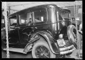 Wrecked Buick sedan, H.R. Jones, owner, Southern California, 1931