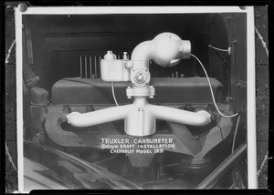 Carbureter on Chevrolet Model 1931, Truxler Carbureter Co. Limited, Southern California, 1931