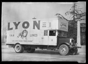 Lyon Storage Co. truck, Southern California, 1932