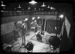 Shooting pictures in studio, Southern California, 1933